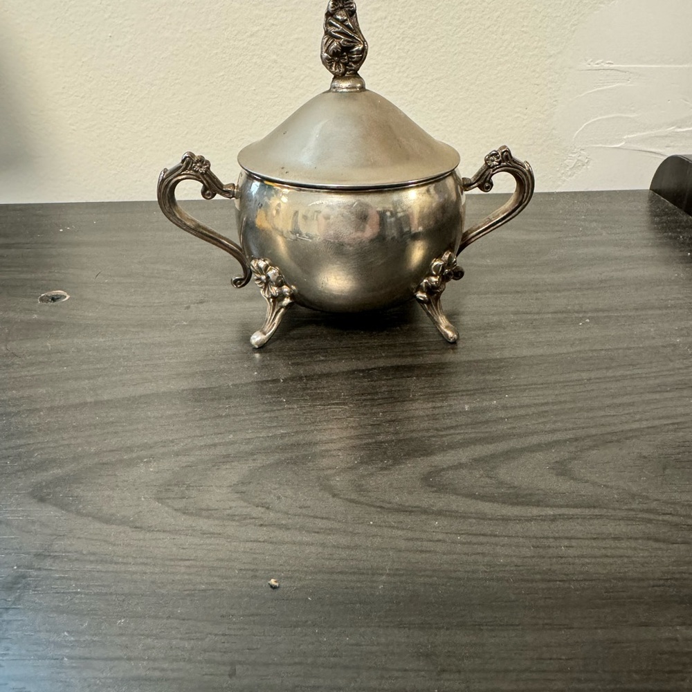 Vintage Victorian Style Silver Plated Sugar Bowl With Lid